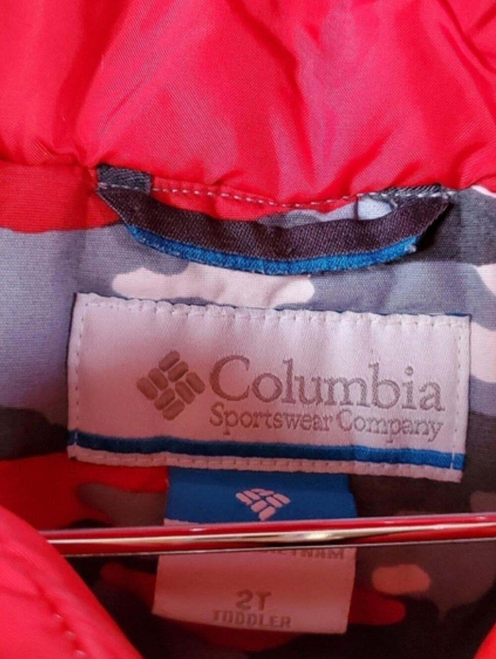 Columbia Outgrown Toddler Unisex Red Blue Camo Ski Snow Winter Jacket - Picture 2 of 12